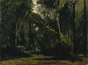 Paul Huet Landscape in the Forest at Compiegne oil painting